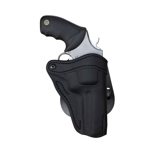 1791 Gunleather RVH2 OWB Stealth Black Leather Paddle Holster – Right Hand, Fits Ruger GP100