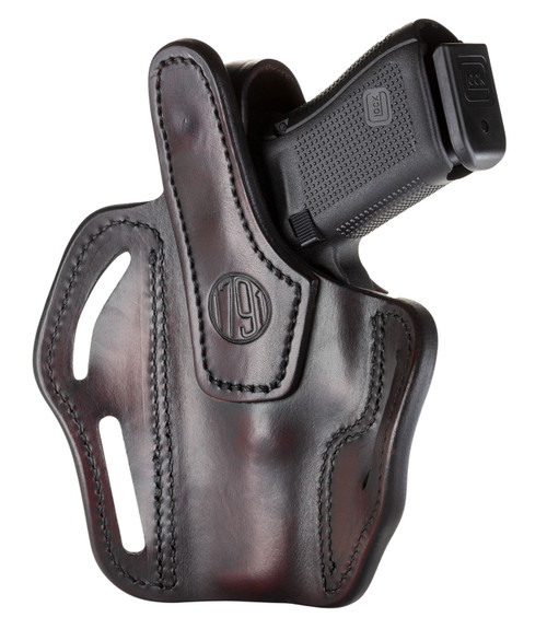 1791 Gunleather BHX OWB Belt Holster Size 03 Signature Brown Leather - Glock 17/M&P Shield/Sig P228 Right Hand