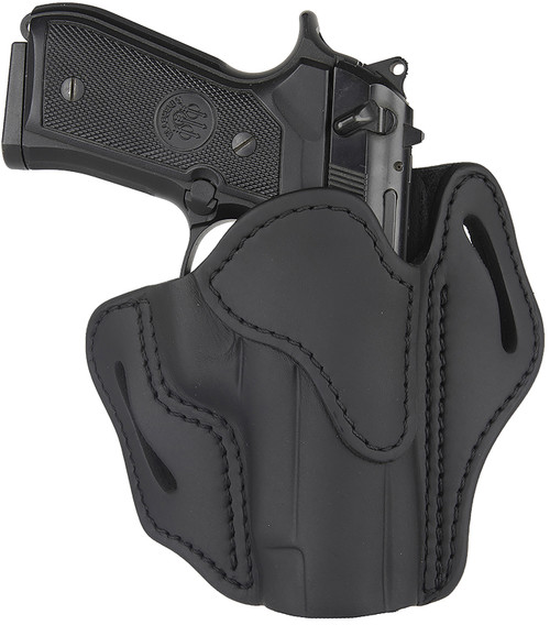 1791 Gunleather BH2.3 Optic Ready OWB Stealth Black Leather Belt Slide Holster - Size 2.3, Right Hand, Fits Glock 17/S&W M&P Shield