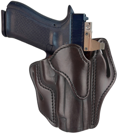 1791 Gunleather BH2.3 Optic Ready OWB Signature Brown Leather Belt Slide Holster - Size 2.3, Right Hand, Fits Glock 17-41/S&W M&P Shield
