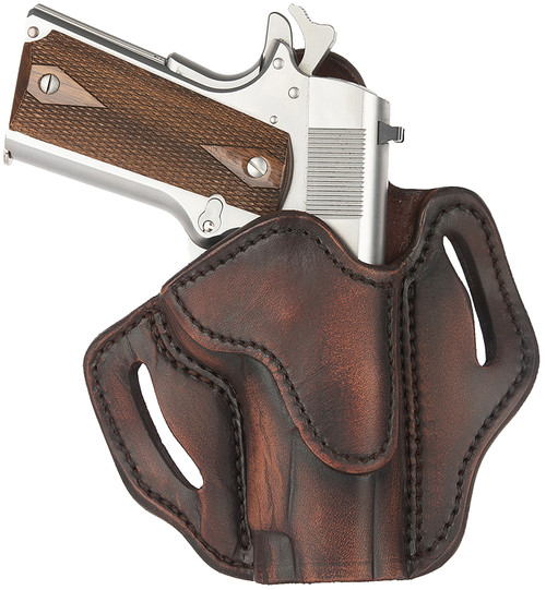 1791 Gunleather BH1 Optic Ready OWB Vintage Leather Belt Slide Holster - Right Hand, Fits 4-5" 1911