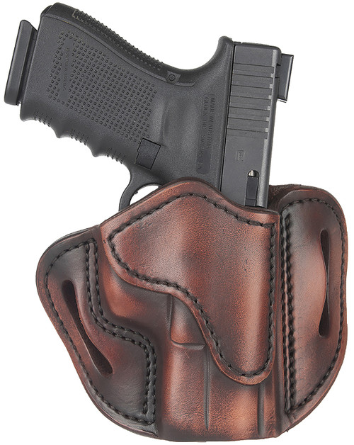 1791 Gunleather BH2.1 Optic Ready OWB Size 2.1 Vintage Leather Belt Slide Holster - Right Hand, Fits S&W M&P Shield/Glock 17/Springfield XD9