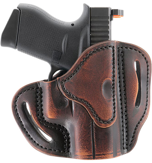 1791 Gunleather BHC Optic Ready OWB Compact Holster Vintage Leather Belt Slide Fits Glock 43/Sig P365 Right Hand