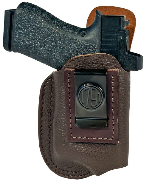 1791 Gunleather OR-LB-FCD Optic Ready Light Bearing Fair Chase IWB Size 03 Brown Leather Holster