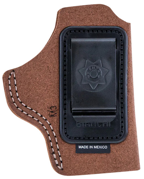 Bianchi 6C IWB Holster Size 02 Tan Leather Belt Clip Right Hand Fits 3" Barrel Ruger/Colt/Charter Arms