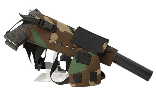 Cole-tac VWX112 Varmint Wrangler XL Chest Pistol Holder M81 Woodland Left Hand