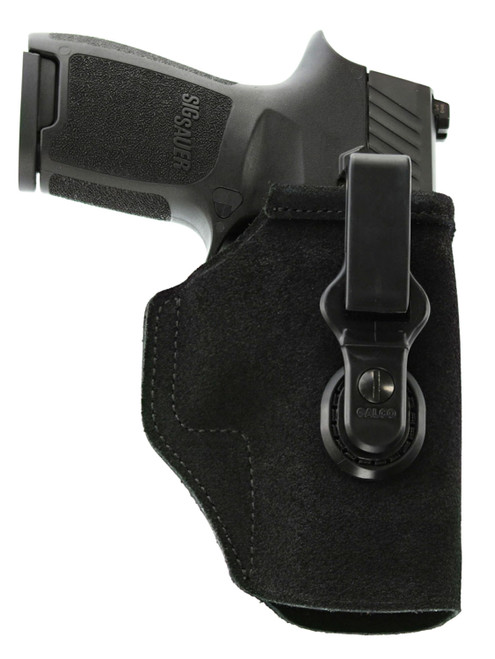Galco TUC664B Tuck-N-Go 2.0 IWB Black Leather Holster with UniClip/Stealth Clip for Sig P938 - Ambidextrous