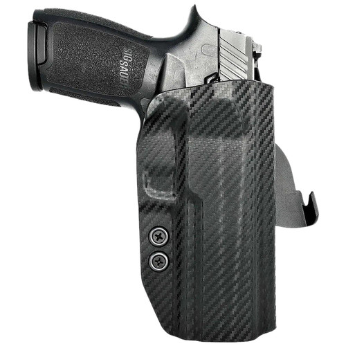 Rounded Gear Kydex OWB Paddle Holster Fits Sig Sauer P320 Black Carbon Fiber Right Hand