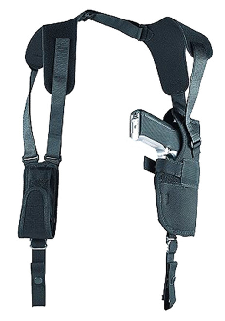 Uncle Mike's 83001 Sidekick Vertical Shoulder Holster Size 0 Black Cordura for Sm/Med DA Revolver 2-3" Barrel Right Hand