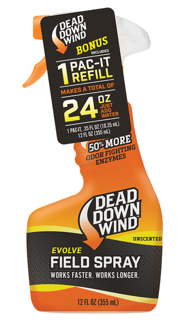 Dead Down Wind 1312418 Evolve Field Spray Pac-It Combo Odor Eliminator Unscented 24 oz Trigger Spray