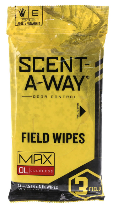 Scent-A-Way 07795 Max Odorless Field Wipes Odor Eliminator 24 Count Package