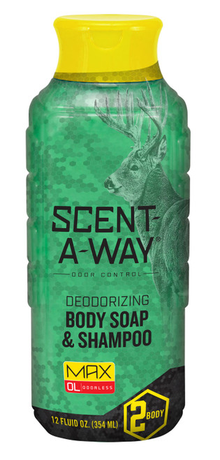Scent-A-Way 07755 Max Green Soap Odorless Liquid Body Wash and Shampoo 12 oz