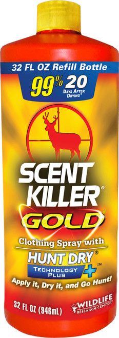 Wildlife Research 1261 Scent Killer Gold Odorless Clothing Spray Refill 32 oz Bottle