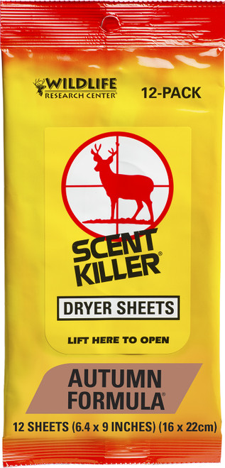 Wildlife Research 580 Scent Killer Autumn Scent Odor Eliminator Dryer Sheets 12 Pack