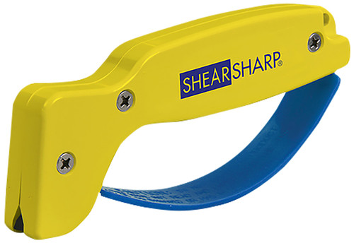 AccuSharp 002C ShearSharp Scissors Sharpener Diamond-Honed Tungsten Carbide Ergonomic Handle Yellow/Blue