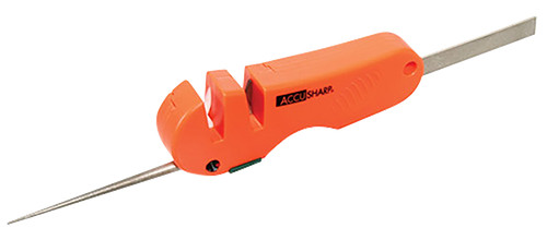 AccuSharp 028C 4-in-1 Hand Held Coarse Tungsten Carbide Knife and Tool Sharpener, Orange