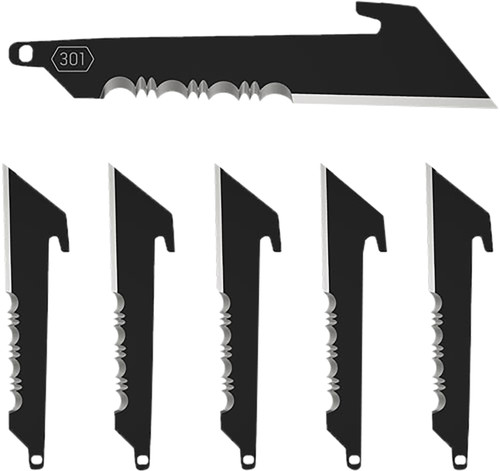Outdoor Edge RRUS30K6C 3" Black Utility Serrated 420J2 SS Replacement Blades – 6-Pack