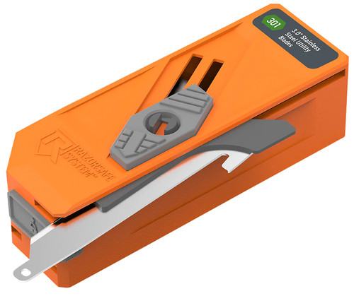 Outdoor Edge RR30D12C Drop Point Blade Dispenser Blaze Orange – 12 Drop Point 3" 420J2 SS Blades