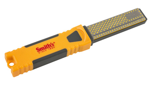 Smiths Products DCS4 Diamond Combination Sharpener Hand Held 4" Fine, Coarse Diamond Sharpener Rubber Handle Yellow