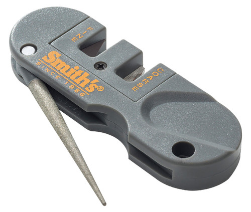 Smiths Products PP1 Pocket Pal Multi-Functional Knife Sharpener Carbide Ceramic Diamond Gray Plastic