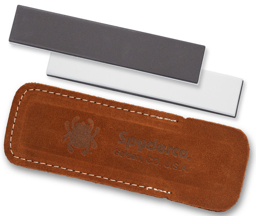 Spyderco 303MF Double Stuff Sharpening Stone Ceramic Stone Sharpener Medium/Fine Black/White