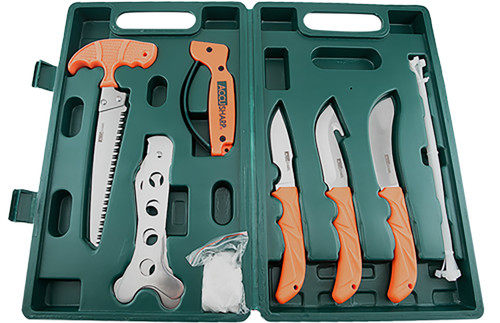 AccuSharp 728C Game Processing Kit with Butcher, Caper, Gut-Hook Knife, Bone Saw, Ribcage Spreader & Sharpener