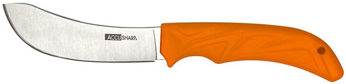 AccuSharp 732C 4" Fixed Butcher Knife - Plain Stainless Steel Blade with Blaze Orange Anti-Slip Rubber Handle