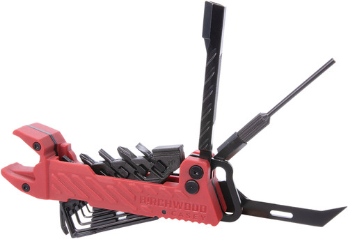 Birchwood Casey PGMT Pistol Gun Multi-Tool for 1911, Red with 1911 Barrel Bushing Wrench & Pin Punch