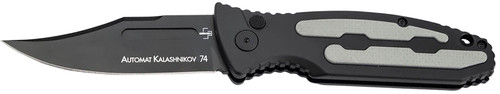 Boker Plus 01KALS136 Kalashnikov 3.35" Clip Point Black D2 Steel Blade Black/Gray Aluminum Handle