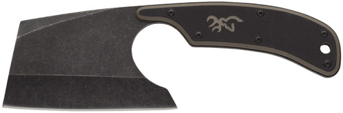 Browning 3220322B Cutoff Camp Boxed 2.50" Fixed Cleaver Plain Black Black Oxide Stonewashed 9Cr14MoV SS Blade, Black/Tan G10 Handle