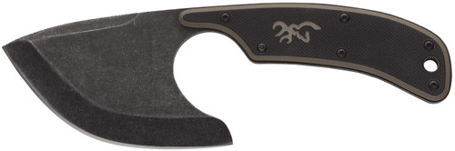 Browning Cutoff Boxed Fixed Skinner Knife 2.50" Black Oxide Stonewashed 9Cr14MoV SS Blade Black/Tan G10 Handle