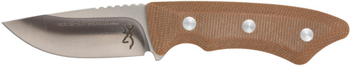 Browning Guide Series Small Fixed Blade Knife 3" Drop Point Sandvik 14C28N SS Brown Micarta Handle