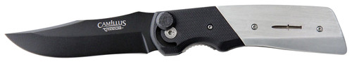 Camillus 19080 Cuda Bolt 3.75" Folding Drop Point Black Carbonitride Titanium AUS-8A Blade, Aluminum/G10 Handle