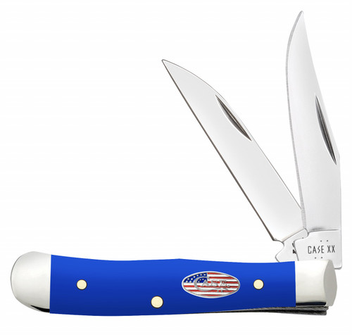 Case 16401 Trapper Tiny Folding Knife Clip Point/Spey Tru-Sharp SS Blade, Smooth Royal Blue Synthetic Handle