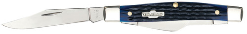 Case 02806 Stockman Medium 2.42"/1.58"/1.57" Folding Clip/Sheepsfoot/Pen Plain Mirror Polished Tru-Sharp SS Blade/Rogers Corn Cob Jigged Blue Bone Handle