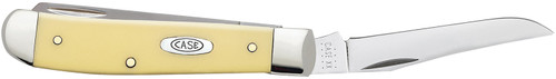 Case 00029 Mini Trapper 2.70"/2.75" Folding Clip Point/Spey Chrome Vanadium Steel Blade Yellow Synthetic Handle
