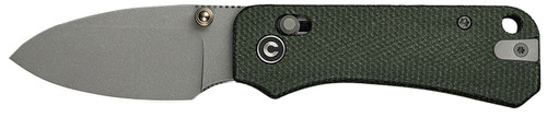 Civivi C23074-3 Baby Banter 2 2.34" Folding Drop Point Gray Stonewashed Nitro-V Blade Green Canvas Micarta Handle