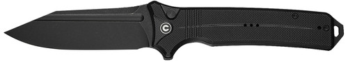 Civivi C23080-1 Neurohaptic EDC 3.74" Folding Clip Point Black Stonewashed Nitro-V Blade Black Textured G10 Handle
