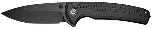 Civivi Sentinel Strike II C22025D-1 Folding Knife 3.70" Black Stonewashed Nitro-V Blade, Black Textured FRN Handle