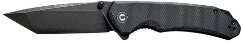 Civivi Brazen C2023C Folding Knife 3.46" Tanto Black Stonewashed D2 Steel Blade Black Textured G10 Handle