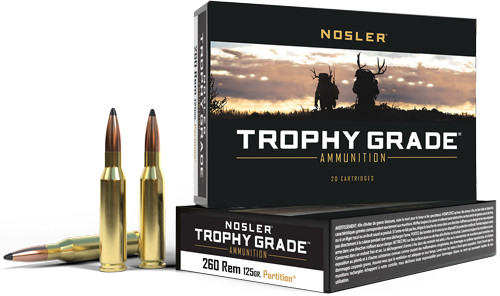 Nosler 60018 Trophy Grade Nosler Spitzer Partition  125 Grain .260 Remington