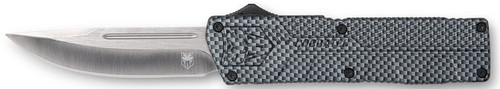 CobraTec Knives Lightweight 3.25" OTF Drop Point D2 Steel Blade Carbon Fiber Aluminum Handle with Pocket Clip