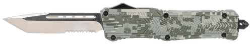 CobraTec CTK-1 Large OTF Tanto 3.75" Part Serrated D2 Steel Blade Army DigiCamo Aluminum Handle w/ Glass Breaker