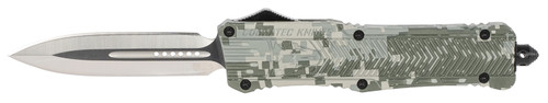 CobraTec CTK-1 Large OTF Dagger 3.75" Plain D2 Steel Blade Army DigiCamo Aluminum Handle w/ Glass Breaker