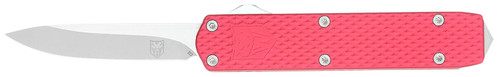CobraTec Mini Mamba Gen II OTF 2.25" Stonewashed D2 Blade Red Anodized Aluminum Handle w/ Glass Breaker