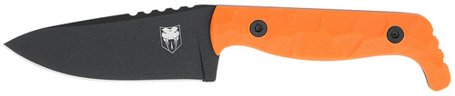 CobraTec KingPin EDC 4" Fixed Drop Point Black D2 Steel Blade with Blaze Orange G10 Handle