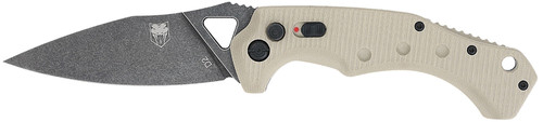 CobraTec Ryker 3.75" Folding Automatic Black Stonewashed D2 Steel Blade with Tan G10 Handle