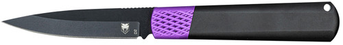 CobraTec Gideon Hidden Release 3" Folding Plain Black Stonewashed D2 Steel Blade, Black/Purple Aluminum Handle