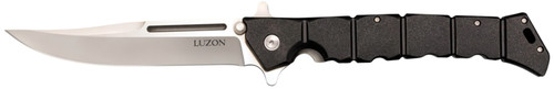 Cold Steel CS20NQX Luzon Large 6" Folding Plain 8Cr13MoV SS Blade, Black GFN Handle with Safety Switch & Pocket Clip
