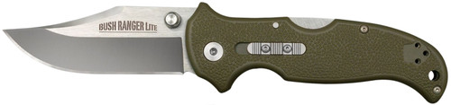 Cold Steel Bush Ranger Lite Folding Knife 3.50" Clip Point 8Cr13MoV Stainless Blade Black GFN Handle